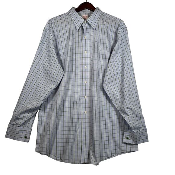 Brooks Brothers Other - Brooks Brothers 346 Men’s 17 1/2-35 Button Up Plaid Non-Iron Cotton French Cuffs